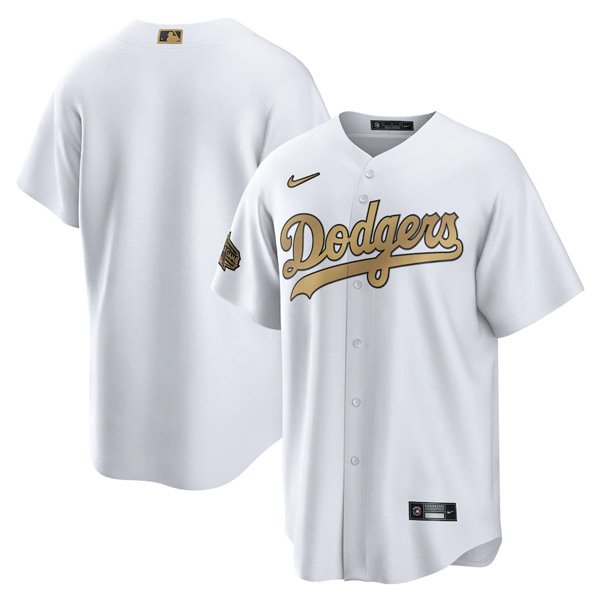 Men's Los Angeles Dodgers Blank 2022 All-Star White Cool Base Stitched Baseball Jersey